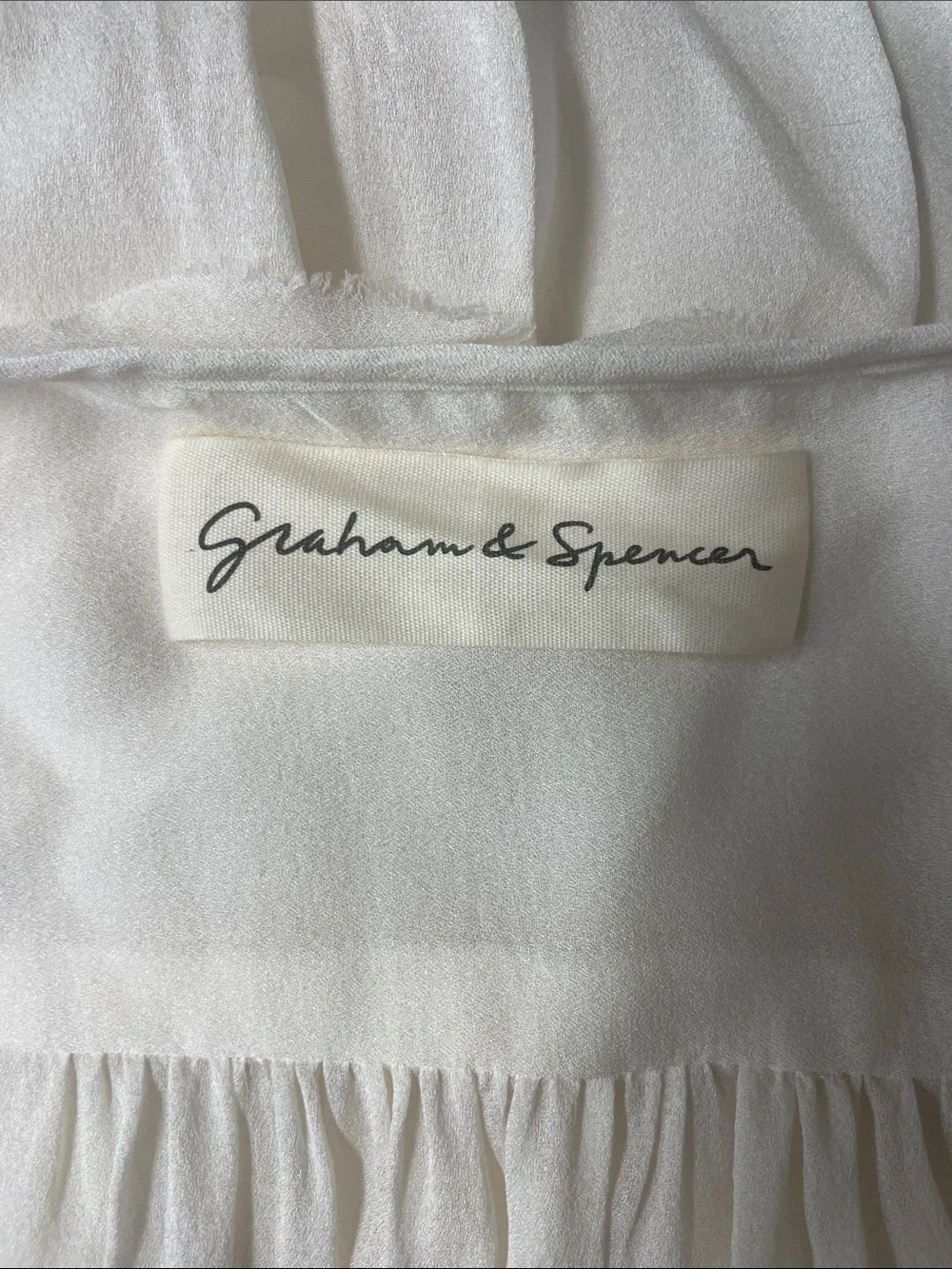 Graham and Spencer 100% silk off white cream sheer tunic top size Small NWT